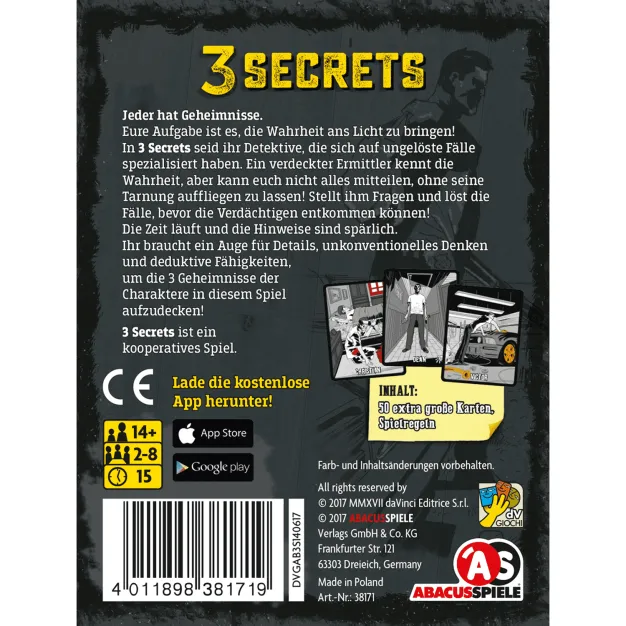3 Secrets - Rückansicht