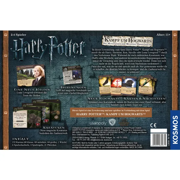 Harry Potter: Kampf um Hogwarts: Die Monster-Box der Monster Erweiterung - Rückansicht