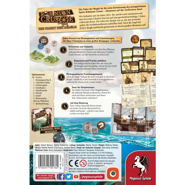 Robinson Crusoe: Die Fahrt der Beagle - Rückansicht
